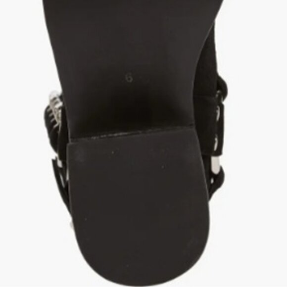 JEFFREY CAMPBELL Trouble Buckle Boot In Black Suede Silver Size 8.5 - Picture 7 of 14